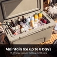 thumbnail image 6 of ELLEGNT 75 Quart Rolling Hard Cooler with 6-Day Ice Retention - Portable Insulated Cooler for Camping, Tailgating, or Beach Khaki, 6 of 10