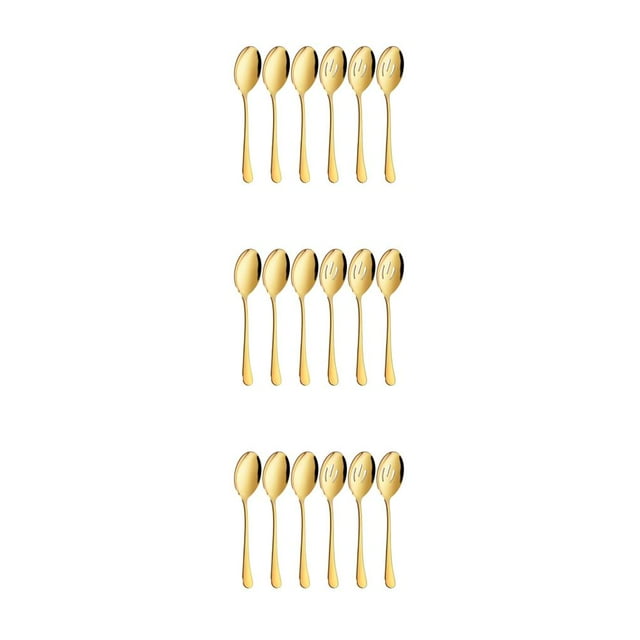 ZheElen 6pack/lot Stainless Steel Spoons Safe And Reliable Utensils For Versatile golden 3Set