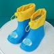 thumbnail image 3 of Botas de lluvia impermeables antideslizantes y cómodas con forro polar para niños y niñas, zapatos de lluvia de PVC con bonitos dibujos animados, calzado para niños, 3 of 5