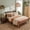 Walnut, variant on PureDashio Natural Pine Queen Bed Frame, Spindle Headboard Solid Wood Platform Bed, No Box Spring Required, Mid-Century Wooden Bed Frame for Bedroom,Walnut