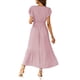 thumbnail image 2 of Vestido PRETTYGARDEN maxi rosa con volantes, escote en V y cinturón, talla grande, 2 of 6