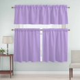 thumbnail image 5 of Minimalist Solid Color Curtain Valances Set Pure Lavender Purple Simple Kitchen Curtains 36&nbsp;inch Length Rod Pocket Valance and Tiers 3 Piece Set Small Bedroom Bathroom Laundry Decor, 5 of 9