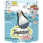 TEMPTATIONS Snacky Penguin Cat Toy and Sample Treat Pack, Tasty Chicken Flavor, .42 oz. Pouch