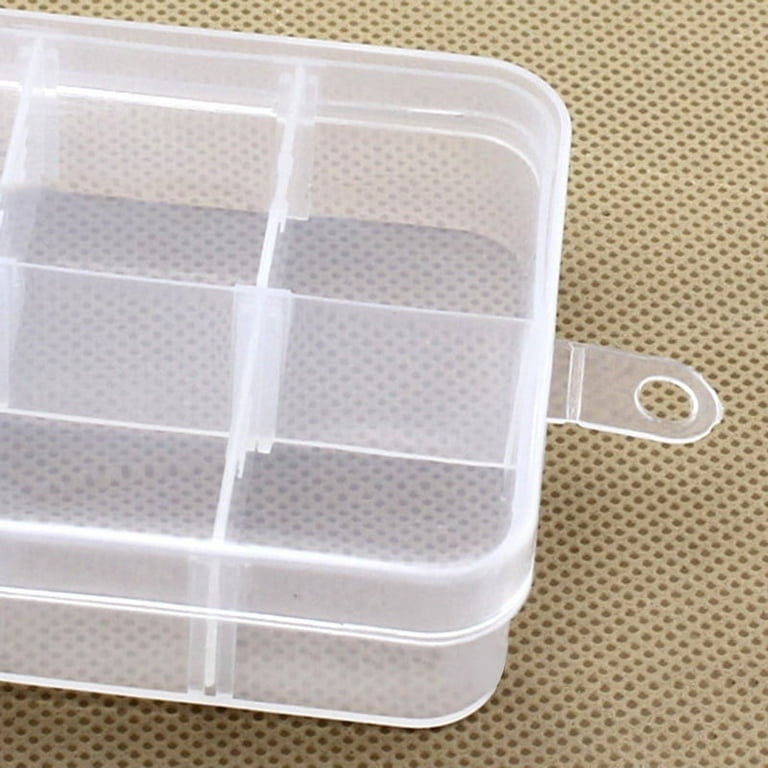10 Compartment Organizer Clay Bead Container Jewelry Box Acrylic  Transparent 