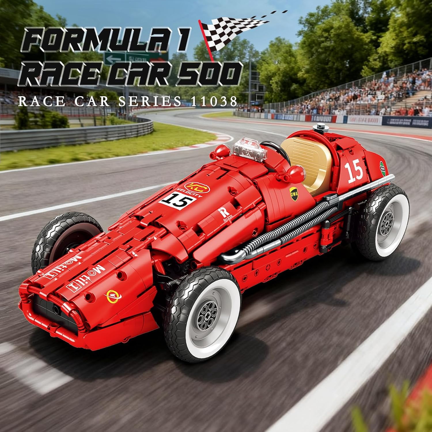 F1 Car Building Set for Adults, Retro Formula Racing Model Kit, Classic 1:8 Scale Collectible Race Car Building Blocks Kit for Home & Office Decor,1809 Pcs