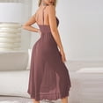 thumbnail image 4 of Annhoo Women Sleep Dress V Neck Split Lightweight Breathable Solid Color Sleeveless Long Nightgown Soft Nightdress, 4 of 4