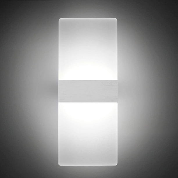 Modern wall sconce 12w set of 2 led wall lamp cool white outlet