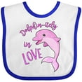 thumbnail image 3 of Inktastic Dolphin-itely in Love- Cute Pink Dolphin Boys or Girls Baby Bib, 3 of 4
