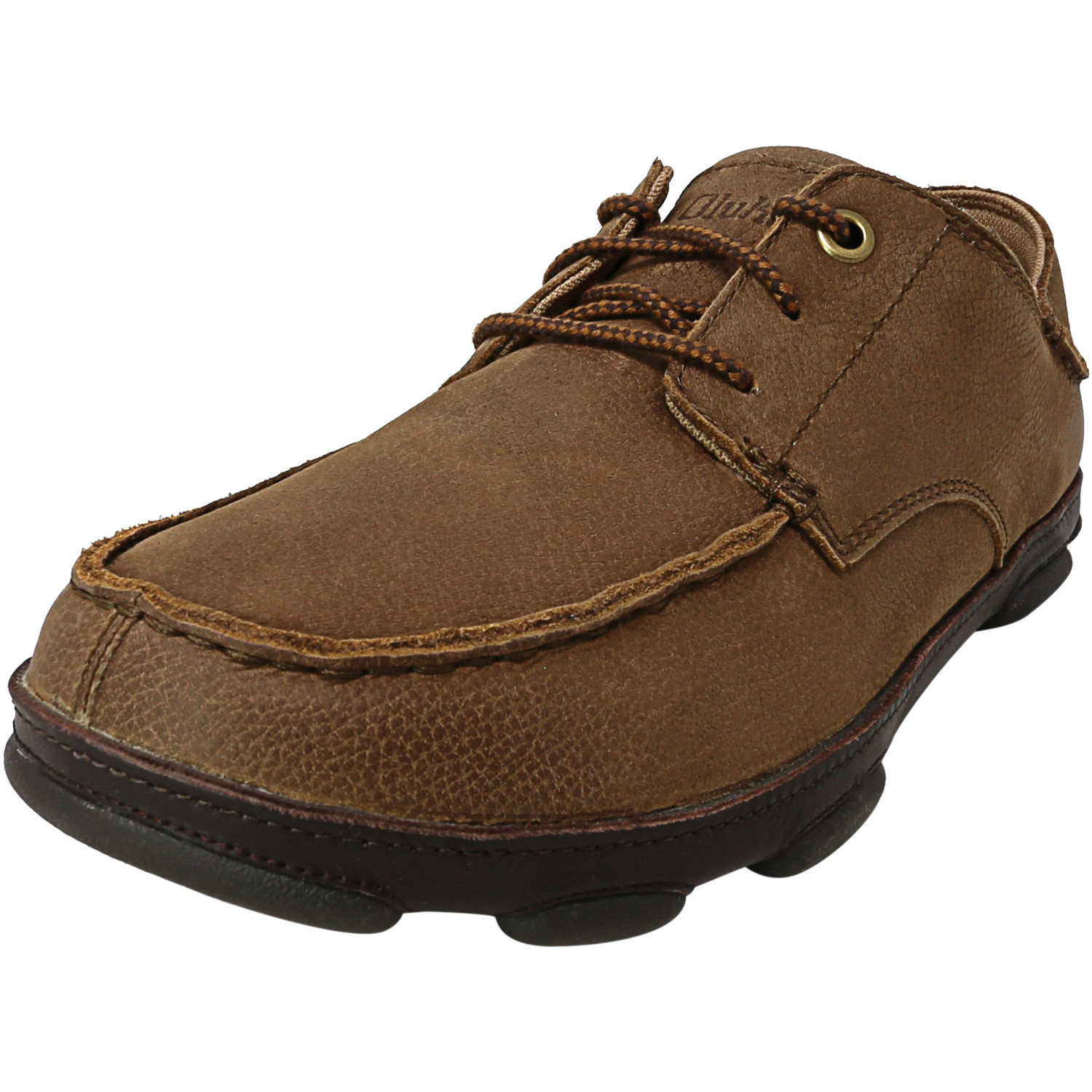 Dark Wood Ankle-High Leather Sneaker 