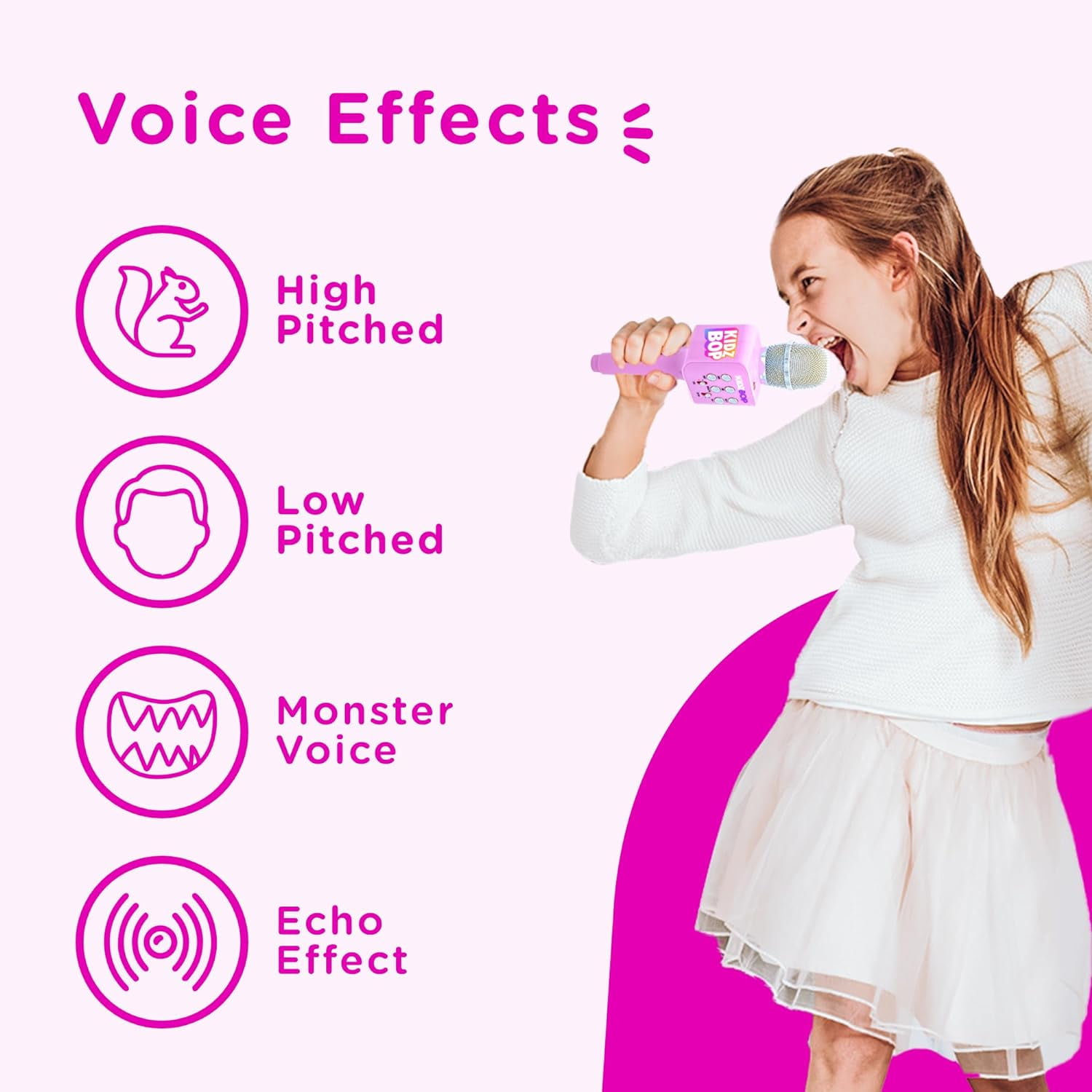 Move2Play Kidz Bop Karaoke Microphone Gift, The #1 Music Brand for Kids, Toy for 4, 5, 6, 7, 8, 9, 10 Year Old Girls and Boys