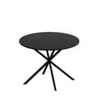 thumbnail image 4 of 42.13'' Modern Cross Leg Round Dining Table, Black Top Occasional Table, Two Piece Removable Top, Matte Finish Iron Legs, 4 of 9