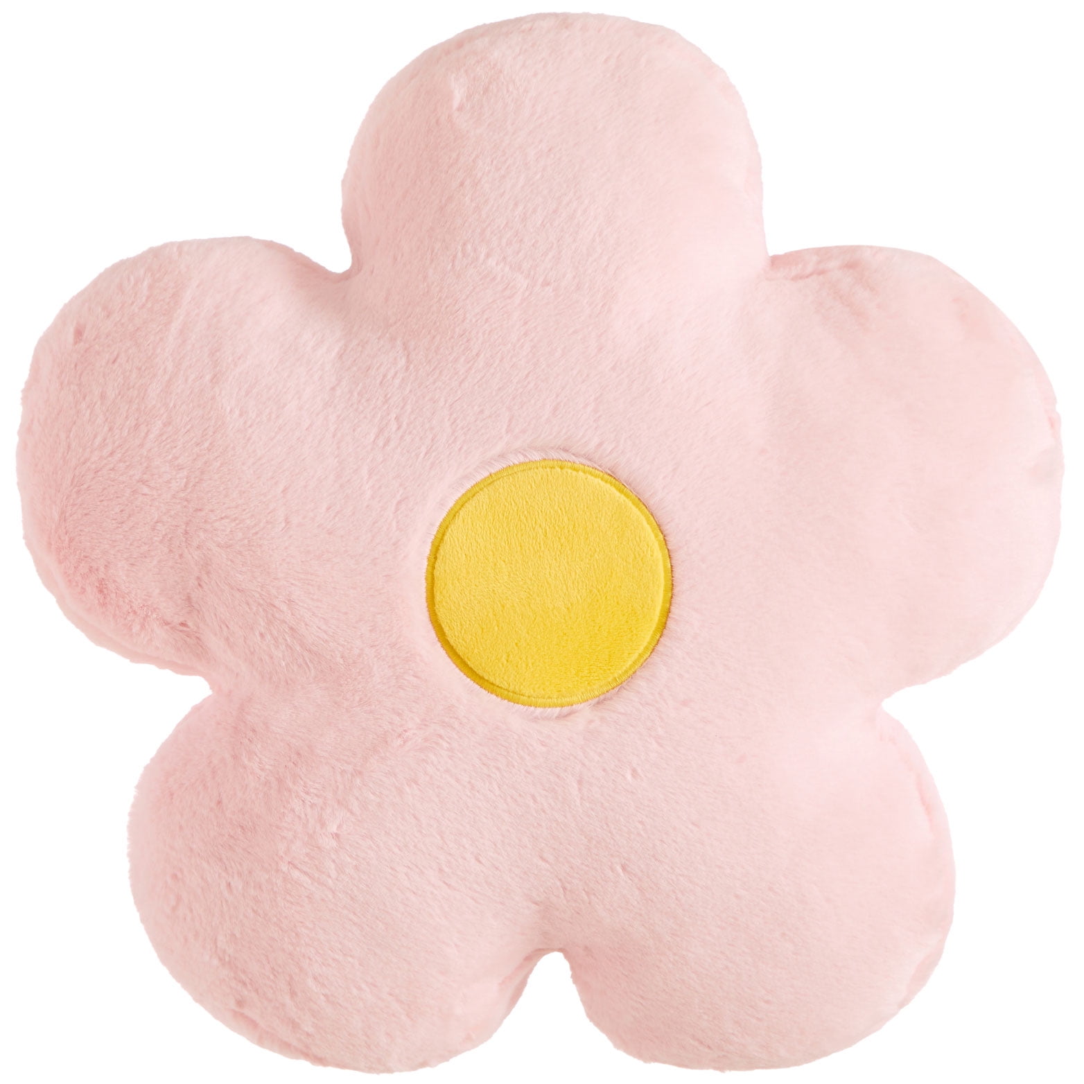(2 pack) Your Zone 16"  Huggable Flower Pillow & 50" x 60" Throw Set, Pink