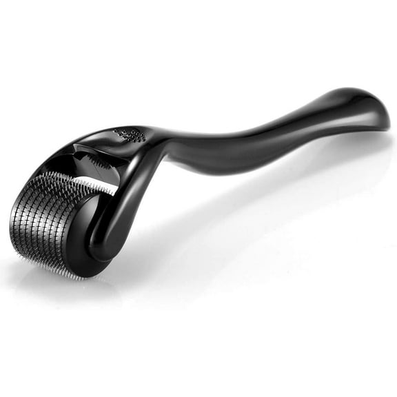 Beard Growth Roller/Derma Roller 1.5mm - 540 Titanium Needles/Black Beard Roller/Derma Roller for Men and Women/Stimulate Beard and Hair Growth/Microneedle Roller (1.5 mm)
