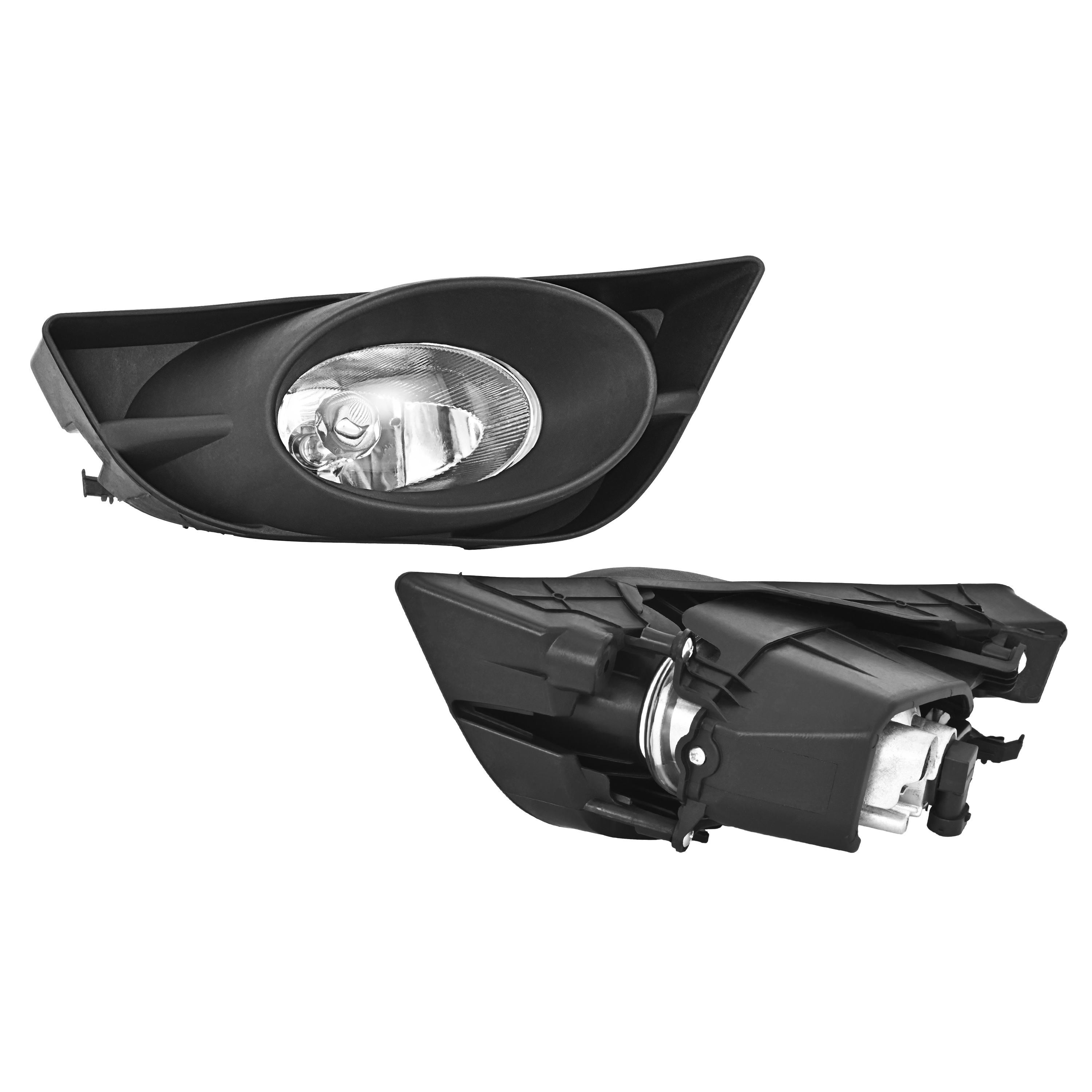 Kojem Pair Fog Lights w/Fog Light Bezel for 2009-2011 Honda Fit Fog Lamp Assembly w/Bulbs Replacement for HO2593122 HO2592122