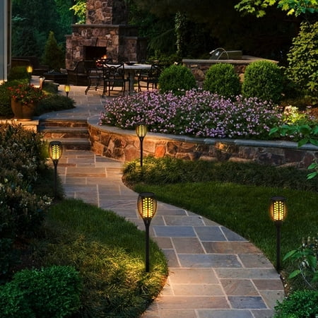Zimtown Set Of 4 Solar Lights Waterproof Flickering Flames Torches Zimtown Set Of 4 Solar Lights Waterproof Flickering Flames Torches Outdoor Landscape Lighting Dusk