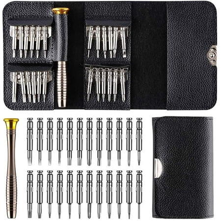 

Mini 25 in 1 Precision Screwdriver Kit 25 Piece Screwdriver Kit Repair Tools Set with Leather Case Screwdriver Repair Tools for Laptop Jewelry Toys Glasses etc