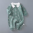 thumbnail image 2 of CAUYDY 0-3M 6-9M 12-18M Baby Boy Gift Newborn Clothing Preemie Long Sleeve Romper Infant Boys Sleepers Fall Winter Toddler Bodysuit Pajamas Dark Green for Sizes 9-12 Months, 2 of 7
