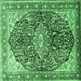 thumbnail image 1 of Ahgly Company Indoor Square Medallion Emerald Green Traditional Area Rugs, 4' Square, 1 of 4