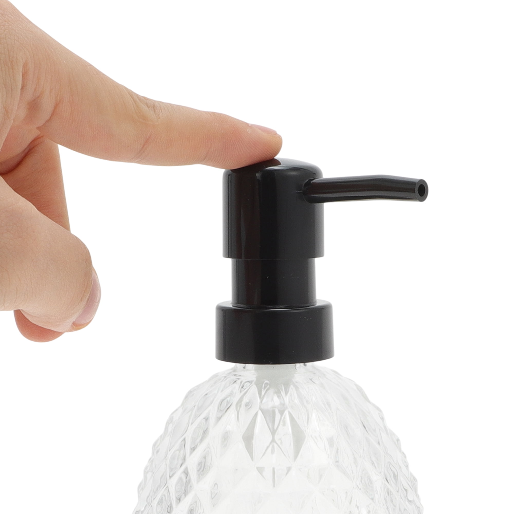 Unique Bargains 1 Pc Pineapple-shaped Soap Dispenser 11.84oz Clear Black