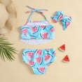 thumbnail image 3 of Emy Dola 3-Pieces Baby Girls Bikini Swimsuit Mermaid Floral Tassels Bathing Suit For 0-4 Years Infant Toddler Girls Beach Swimwear, 3 of 8