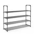 thumbnail image 2 of NETSENG Home 4-story stackable shoe rack metal black 61.5cm long, 2 of 5