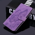 thumbnail image 3 of Feishell Wallet Case For iPhone 15, Magnetic Folio Card Slots Holder Kickstand Premium PU Leather Butterfly Patterned Embossed with Wrist Strap Cover For iPhone 15, Purple, 3 of 13