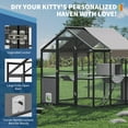 thumbnail image 6 of Aluminum Walk-In Large Outdoor Cat Enclosure,Large Outdoor Catio for Multiple Cats,Outside Cattery with Weatherproof Roof with Channels,Side Door,UV Proof Cover,Huge Condo,Platform(ship in 2 boxes), 6 of 8