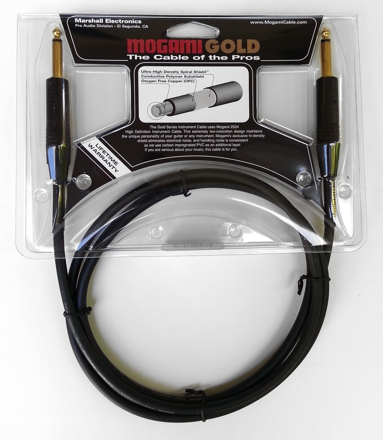 Mogami Gold Instrument 06 Guitar/Instrument Patch Cable, 6 feet