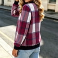 thumbnail image 5 of QIYAGBSA Plaid Bomber Jackets for Women Full Zip Baseball Collar Short Long Sleeve with Side Pockets Warm Winter Casual Fall Outerwear, 5 of 7