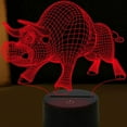 thumbnail image 2 of YSTIAN 3D Cow Bull Night Light Lamp Illusion Night Light 16 Color Changing Table Desk Decoration Lamps Acrylic Flat ABS Base USB Cable Toy (Bus), 2 of 5