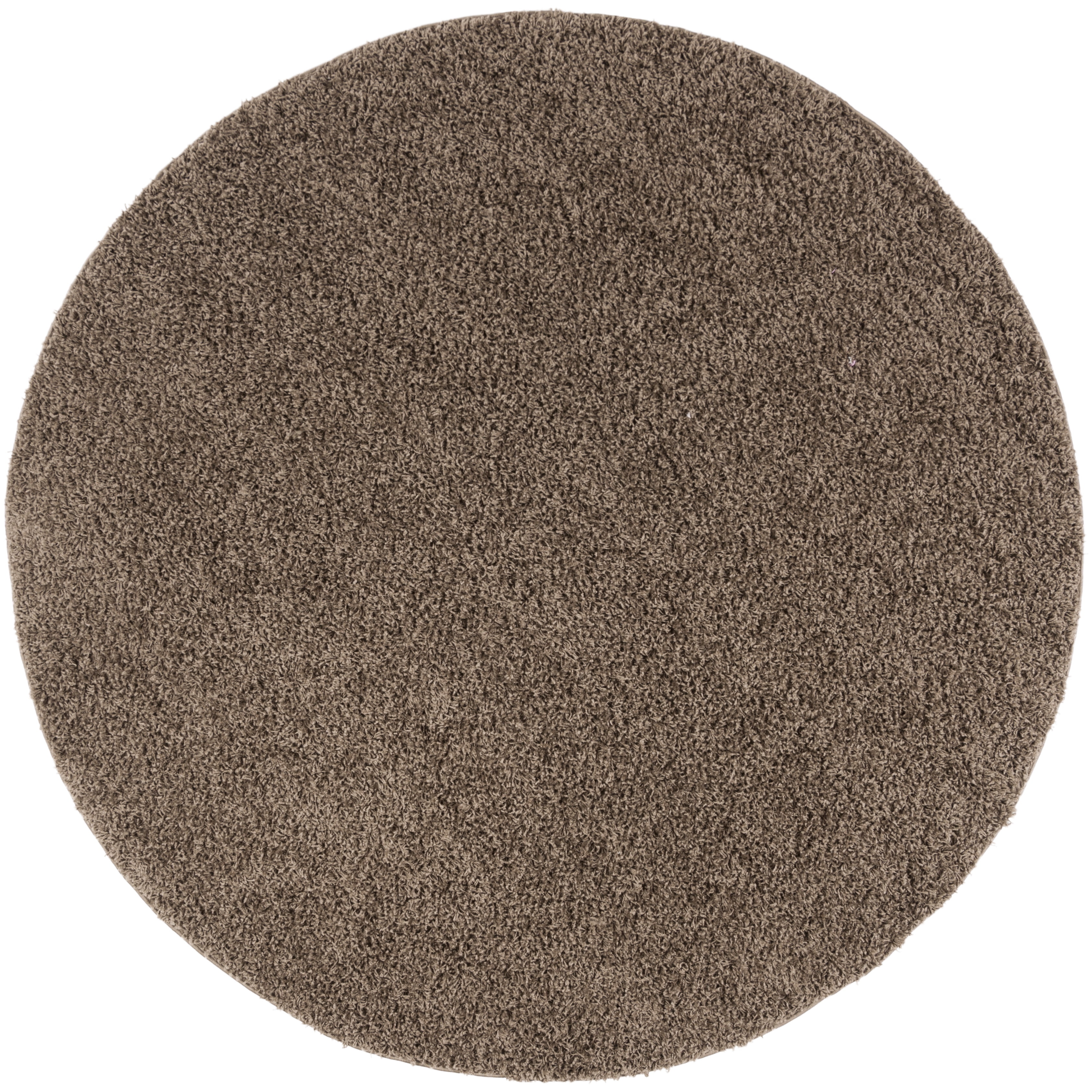 SAFAVIEH Lavena Solid Plush Shag Area Rug, Taupe, 6'7" x 6'7" Round