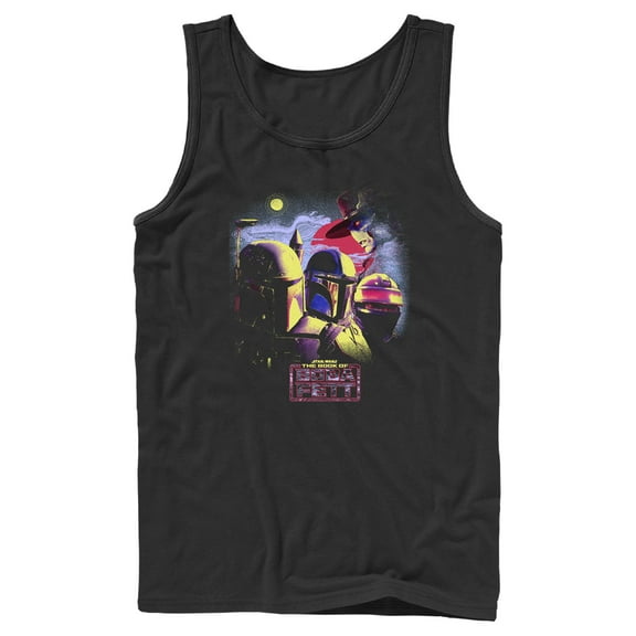 Men's Star Wars: The Book of Boba Fett Cad Bane vs Shand, Djarin, & Boba Fett  Tank Top Black 2X Large
