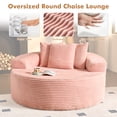 thumbnail image 3 of XIZZI 58.26" Round Chaise Lounge Chair, Oversized Upholstered Sleeper Sofa Bed with Plush Corduroy, Sturdy Sprung Support,Cloud Couch for Living Room Bedroom, Beige, 3 of 9