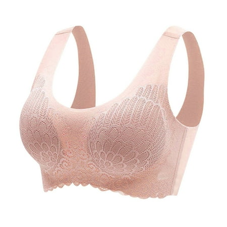Women s No Steel Ring Support Bra Underwear Gathering Sleep Bra Women Bras Wireless Front Closure Latex Underwear Traceless Back Running Girl Sports Bra Heart Bar