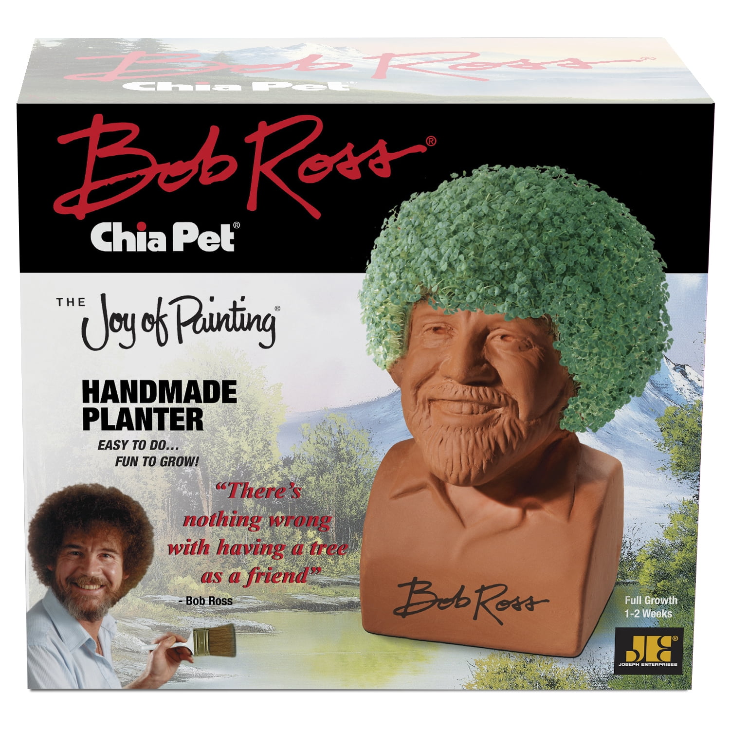 Bob Ross Signature Chia Pet Handmade Decorative Planter by JEI