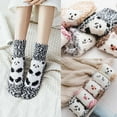 thumbnail image 3 of Lovskoo Slipper Socks for Women Low Cut Adult Print Lovely Puppy Plush Middle Tude Socks Home Stockings Cute Novelty Crew Socks Pink, 3 of 3