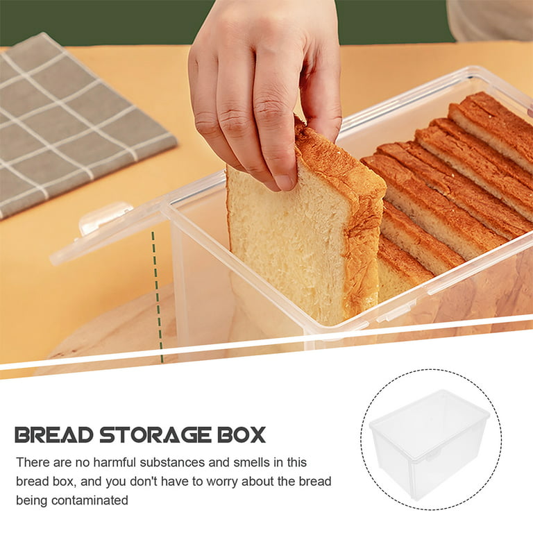 Hemoton Bread Box Storagecontainer Sealing Organizer French Bin Stotrage Refrigerator Kitchen Keeper Corner Plastic Airtight, Size: 23.5x16.5cm