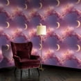 thumbnail image 2 of Boho Peel and Stick Wallpaper Watercolor Dreamy Sky Scene Pink Sun Golden Moon Wall Mural 23.6in x 9.8ft Self Adhesive Removable Wall Paper Contact Paper for Nursery Bedroom Cabinets, 2 of 8