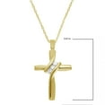thumbnail image 3 of 10K Yellow Gold Natural Round-Cut Diamond Accent (I-J Color, I2-I3 Clarity) 3 Stone Cross Pendant 18, 3 of 4