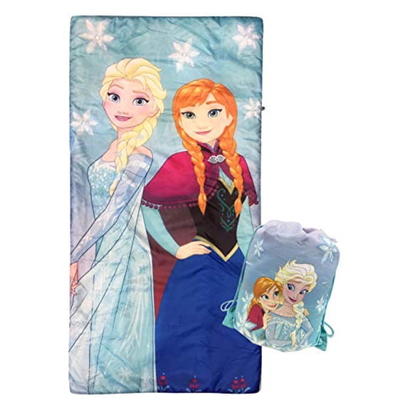 Disney Frozen Sparkle Slumber Sack - Cozy & Warm Kids Lightweight Slumber Bag/Sleeping Bag - Featuring Anna and Elsa (Official Disney Product)