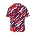 thumbnail image 6 of PAYOHTO Red White and Blue Patriotic Mens Hawaiian Casual Short-sleeved Shirt Tropical Summer Beach Button Down Shirts, 6 of 7