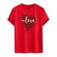 thumbnail image 4 of Tops para hombre, blusas y camisas de cuello redondo y manga corta para hombre. Camiseta/camisa informal de cuello redondo y manga corta con estampado de corazones para hombre. Tops de poliéster para, 4 of 5