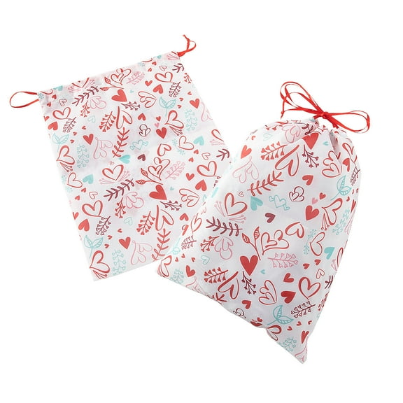 Small Valentine Drawstring Treat Bags, Apparel Accessories, Valentine's Day, 6 Pieces