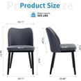 thumbnail image 2 of Set of 2 dark gris velvet dining sillas featuring negra wood legs y padded asientos, 2 of 7
