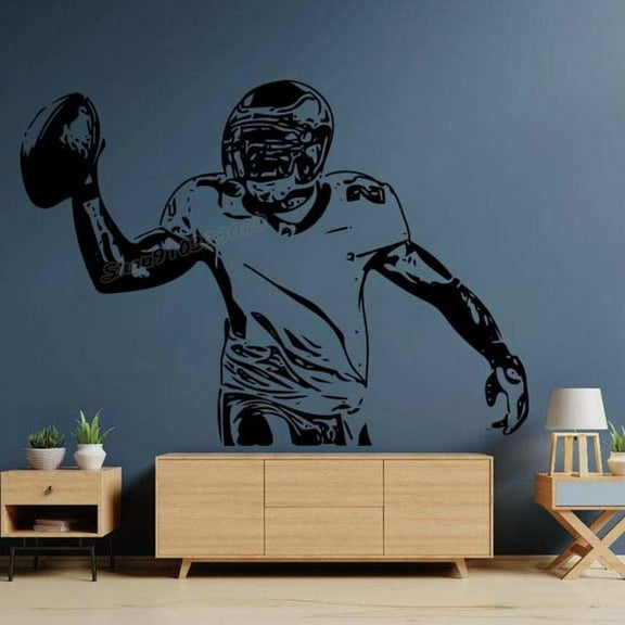 football Athletes Wall decal football Sport svg Motivation Healthy Teamplay Wall Sticker Vinyl Decal for Room Decor Design 43x31cm