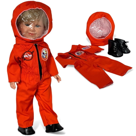 MBD® Orange Astronaut Outfit Fits 18 Inch Dolls/18 Inch Doll Clothes