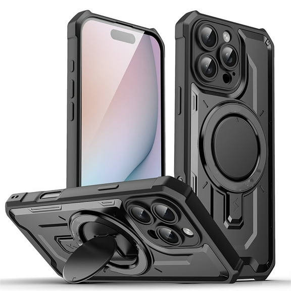 Case For IPhone 16/16Plus/16Pro/16Pro Max, Adjustable Ring Bracket Shell Magnetic Shockproof Bumper Cover