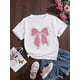 thumbnail image 1 of Cute And Sweet Bow Pattern Short-Sleeve T-Shirt for Girls, Perfect for Casual Spring And Summer Wear., 1 of 6