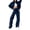 Blue, variant on 2 Pcs/Set Women Coat Pants Suit Half-high Collar Zip-up Long Sleeve Top Elastic Waist Wide Leg Pockets Trousers Winter Daily Wear Tracksuit