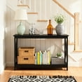 thumbnail image 2 of HomGarden 47-in Modern Narrow Console Table 2-Shelves Wooden Sofa Side Table, Black, 2 of 11